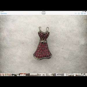 Retired. Swarovski little red dress brooch pin.